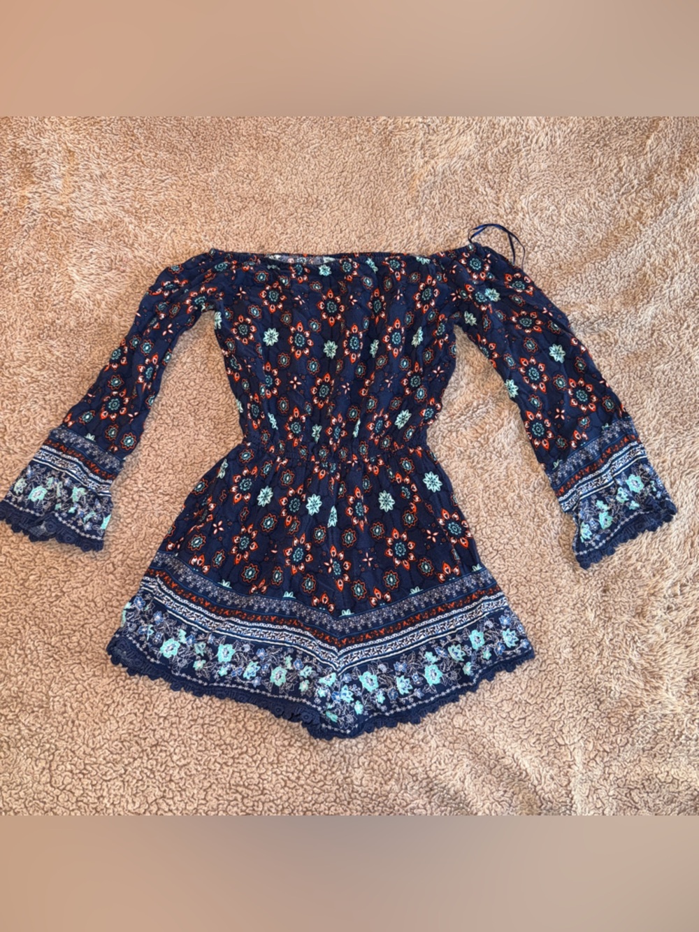 Navy Blue Romper, Medium - Picture 5 of 5